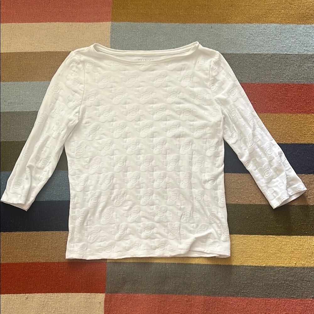 Talbots White Long Sleeve Top